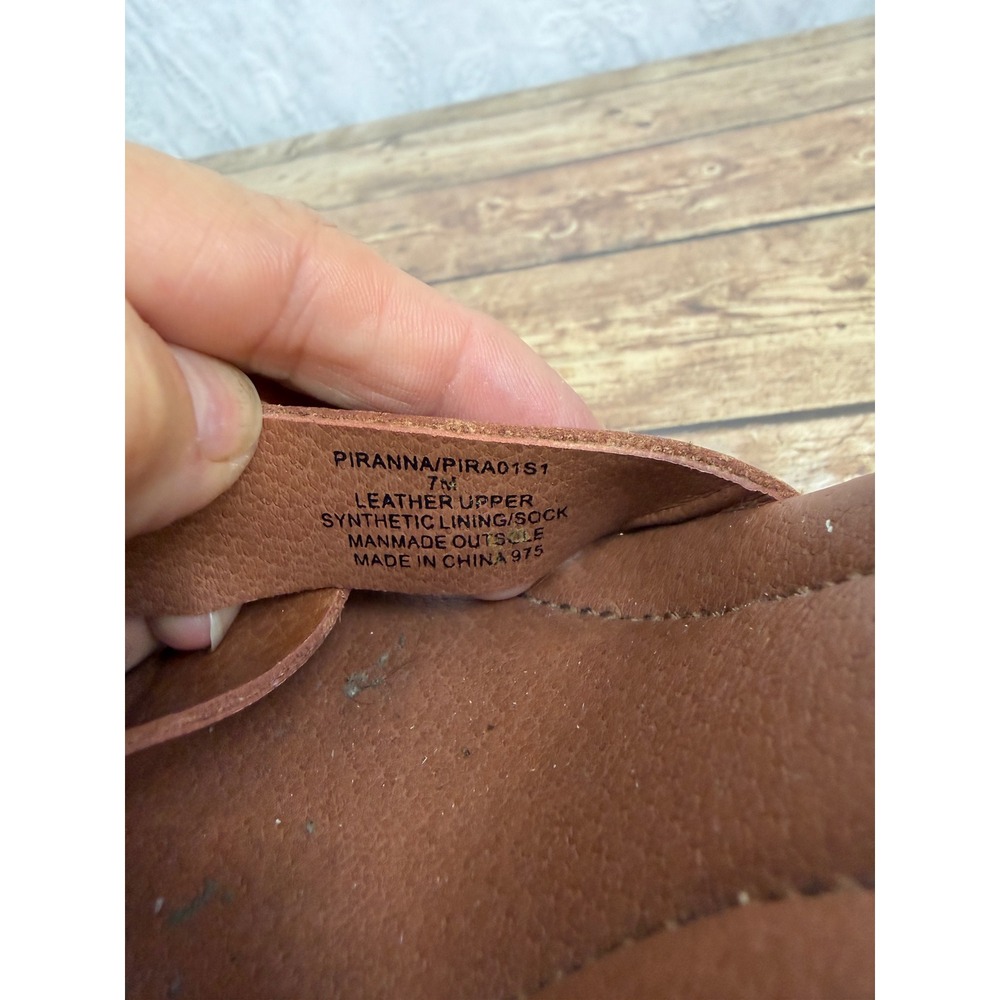Steve Madden Womens 7 Brown Platform Wedge Sandals Faux Leather Y2K Boho Strappy - Picture 11 of 11